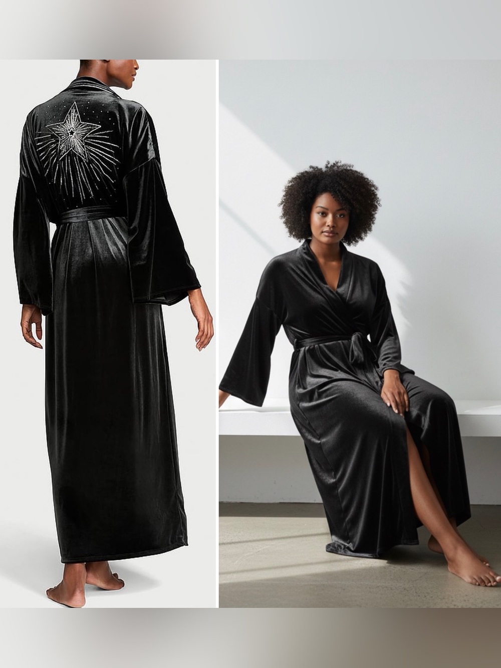 Victoria’s Secret Luxe Very Sexy Starstruck Velvet Embellished Long Robe XS/S